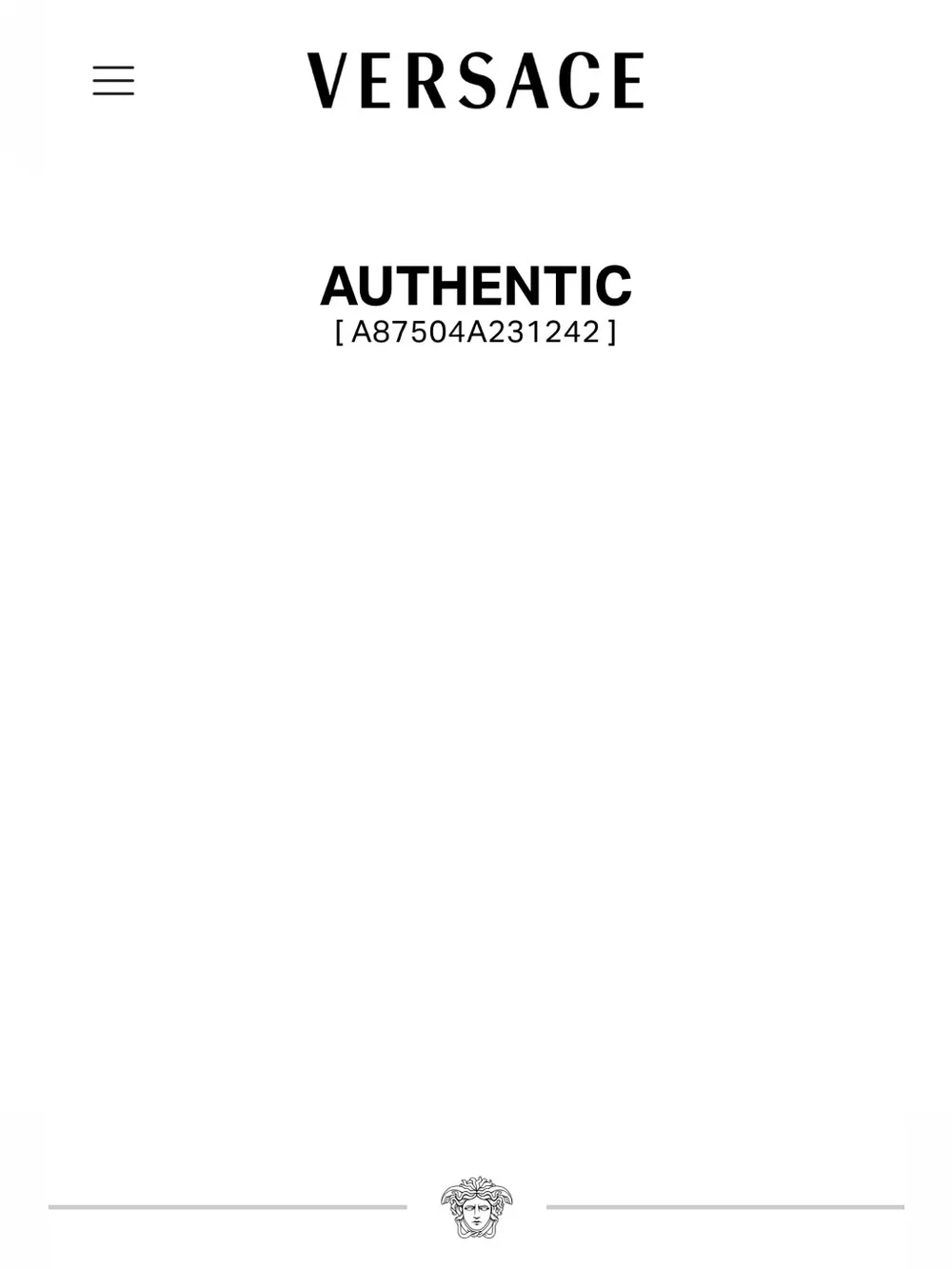 Versace authentic verified